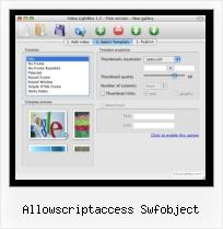 Flash Video Web Player allowscriptaccess swfobject