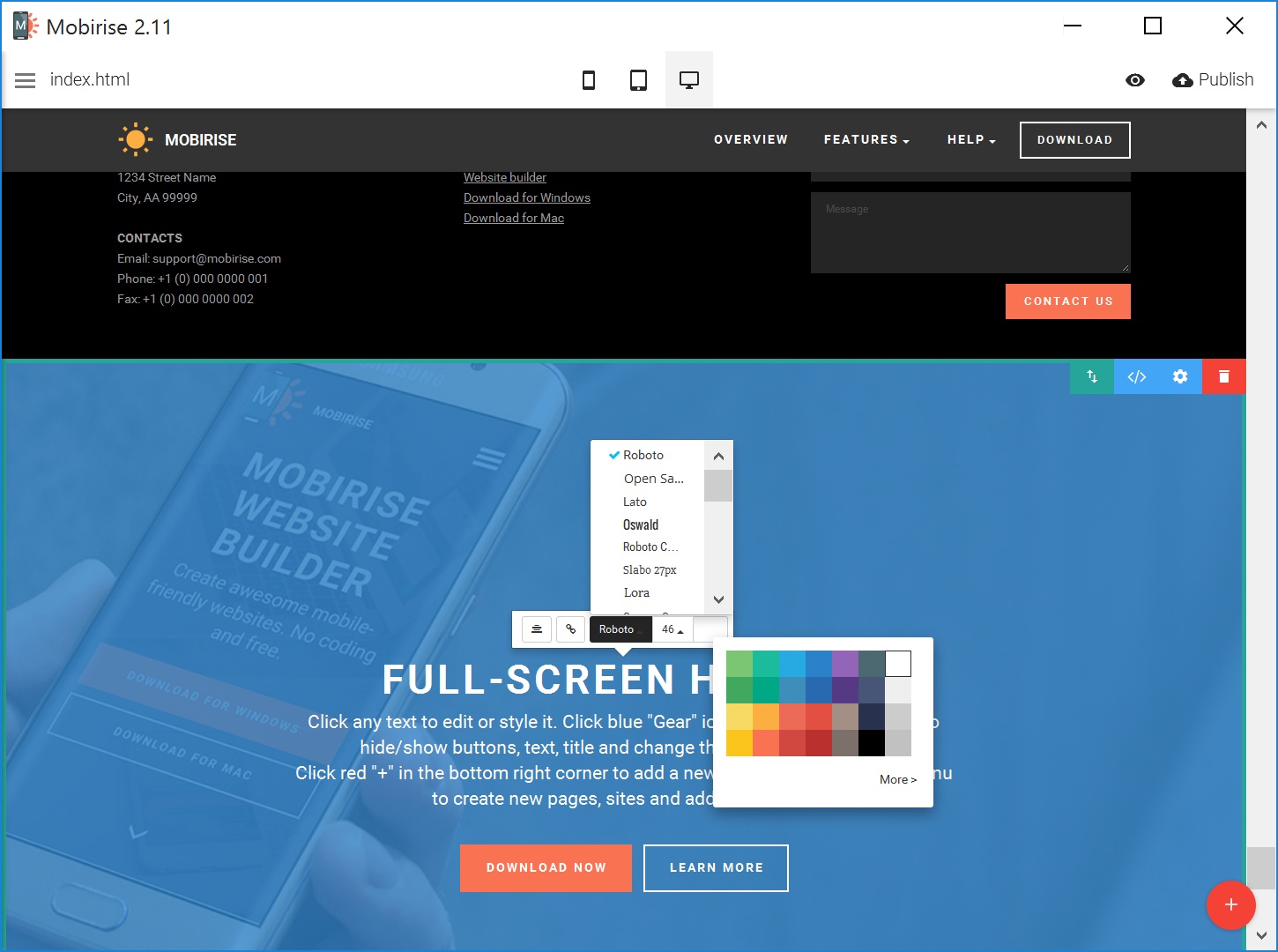Free HTML5 Web Page  Creator Review