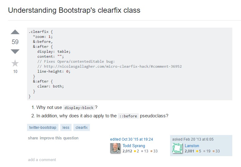  Having knowledge of Bootstrap's clearfix class