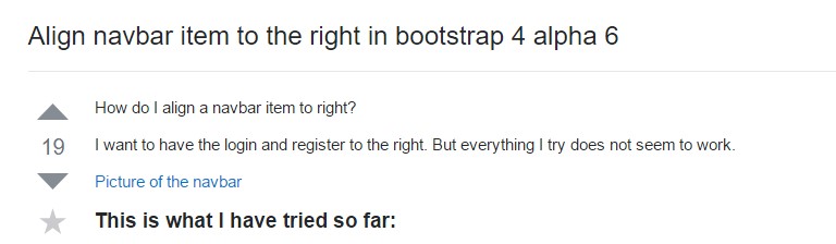 Align navbar  thing to the right  inside Bootstrap 4 alpha 6