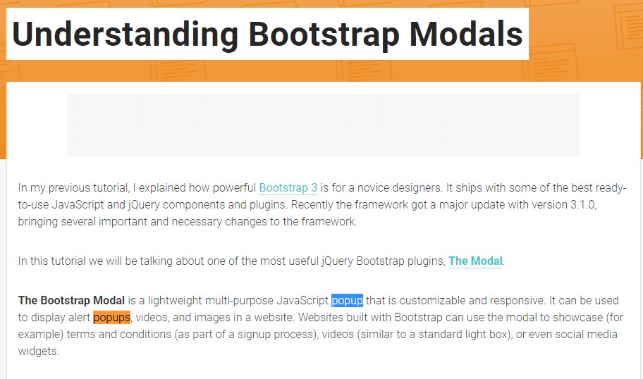  An additional  beneficial  information  regarding to Bootstrap Modal Popup