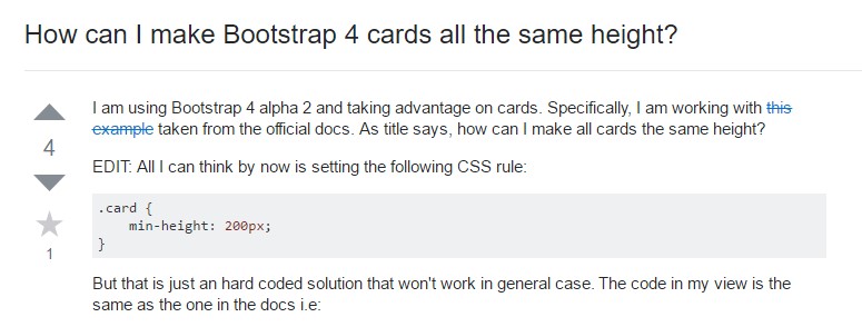 Insights on how can we form Bootstrap 4 cards just the same tallness?