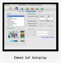 Javascript Video File embed swf autoplay