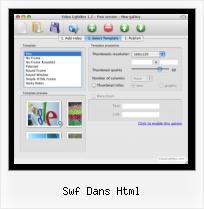 Javascript Video Object swf dans html