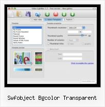 Insert Video HTML swfobject bgcolor transparent