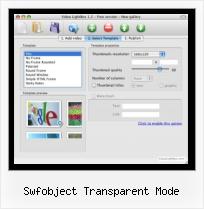 Video in HTML swfobject transparent mode